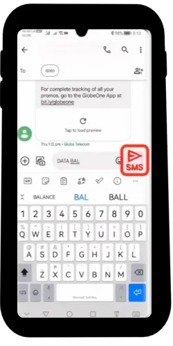 send text "DATABAL" to 8080