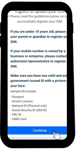 Read Guidelines and Click Continue
