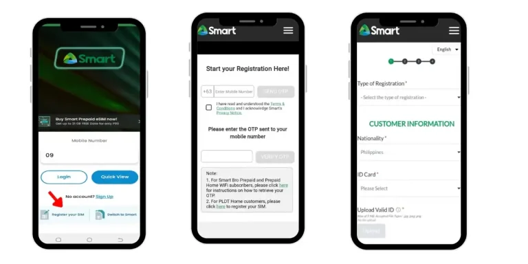 smart sim registration via app